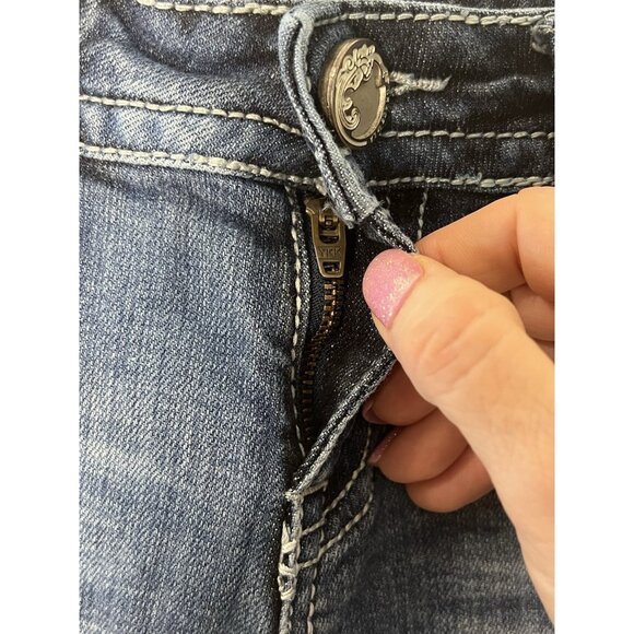 GRACE In LA Bootcut Embellished Jeans Sz 28 Tag Low Rise - Picture 8 of 14